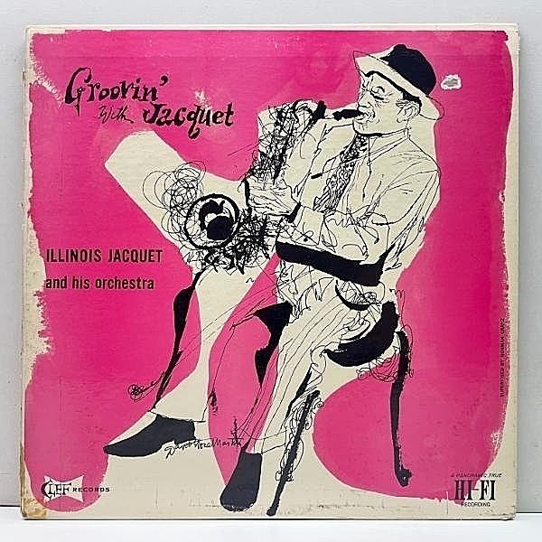 レコードメイン画像：良好盤!! 1st Clef オリジナル ILLINOIS JACQUET Groovin' With Jacquet (MG C-702) DSMジャケ w/ Hank Jones, Art Blakey, Cecil Payne