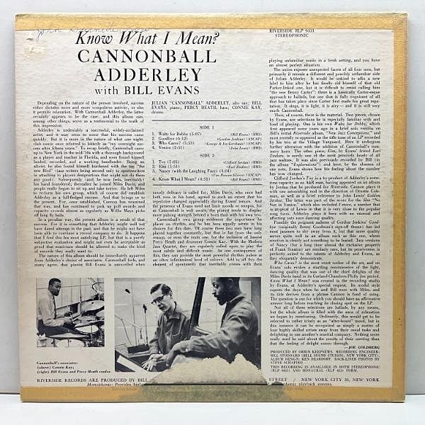 CANNONBALL ADDERLEY / BILL EVANS / Know What I Mean? (LP