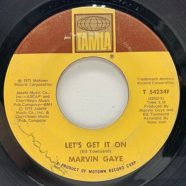 レコードメイン画像：USオリジナル 7インチ MARVIN GAYE Let's Get It On / I Wish It Would Rain ('73 Tamla) マーヴィン・ゲイ／レッツ・ゲット・イット・オン