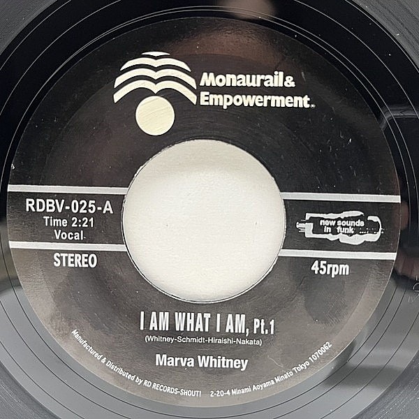レコードメイン画像：良好!! 7インチ MARVA WHITNEY I Am What I Am (RD / RDBV 45-025) オーサカ=モノレール JBマナーで突き進む王道の強力ファンク！45RPM.