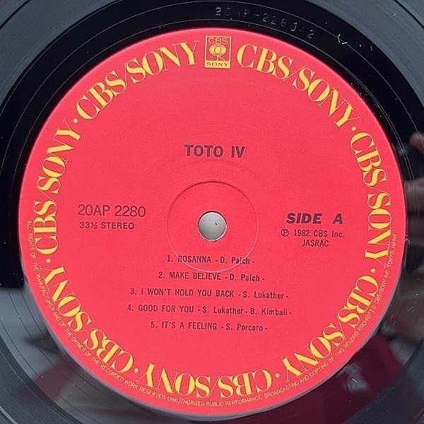 Toto Toto IV OBI +INSERT JAPAN NEAR MINT CBS/Sony Vinyl LP