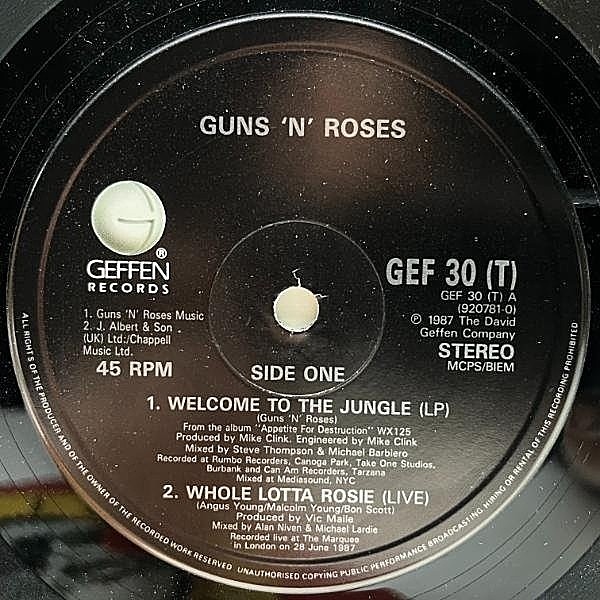 GUNS N' ROSES / Welcome To The Jungle (12) / Geffen | WAXPEND RECORDS