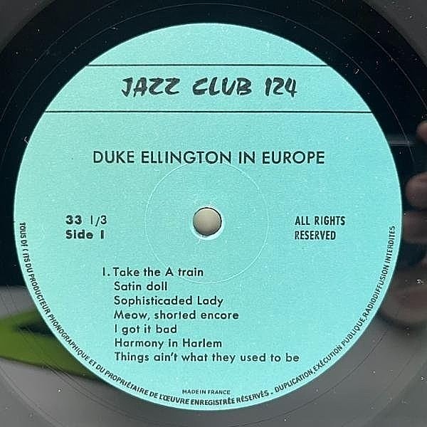 DUKE ELLINGTON / In Europe Vol. 1 (LP) / Jazz Club | WAXPEND