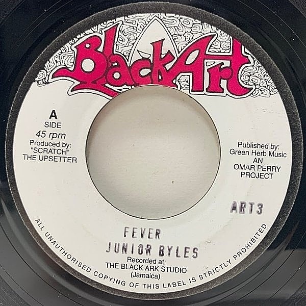レコードメイン画像：【LEE PERRY prod.】UK 7インチ JUNIOR BYLES Fever / KING MEDIOUS This World (Black Art) リー・ペリー関連 Killer Roots Wサイダー