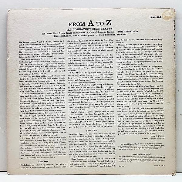 AL COHN / ZOOT SIMS / From A To Z (LP) / RCA Victor | WAXPEND RECORDS