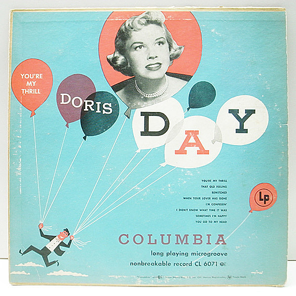 レコードメイン画像：【記念すべきデビュー盤】10'' FLAT MONO マルーン USオリジナル DORIS DAY You're My Thrill ('49 Columbia CL 6071) モノラル