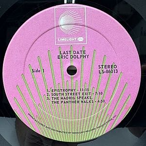 ERIC DOLPHY / Last Date (LP) / Limelight | WAXPEND RECORDS