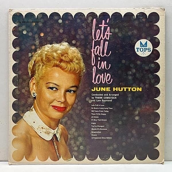 レコードメイン画像：【Dream収録】USオリジナル Flat MONO JUNE HUTTON Let's Fall In Love ('58 Tops) 元PIED PIPERS ジューン・ハットン DAVE PELL prod.