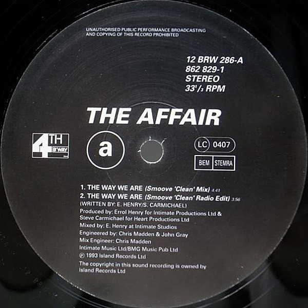 AFFAIR / The Way We Are (12) / 4th & Broadway | WAXPEND RECORDS