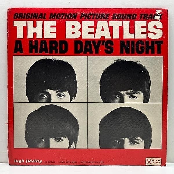 レコードメイン画像：美再生!! MONO 英番1桁 USオリジナル THE BEATLES A Hard Day's Night ('64 United Artists) 初回THIS BOYオンリー 米 モノラル