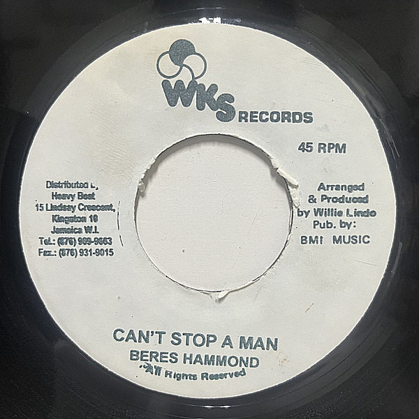 BERES HAMMOND / Can't Stop A Man (7) / WKS | WAXPEND RECORDS