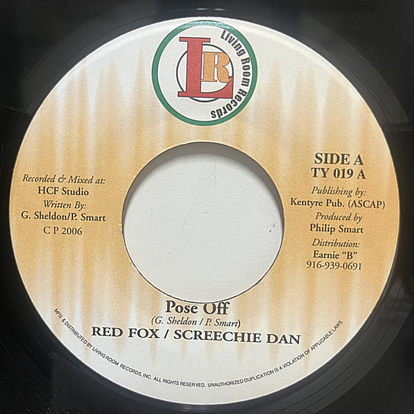 レコードメイン画像：良好盤!! USプレス 7インチ RED FOX / SCREECHIE DAN Pose Off (Living Room TY 019) Drum Song使用 現場必須の'90年代ビッグヒット 45RPM.
