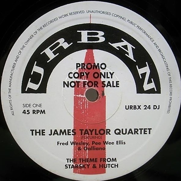 レコードメイン画像：プロモ 美盤 UKオリジナル JAMES TAYLOR QUARTET The Theme From Starsky & Hutch ('88 Urban) Fred Wesley DJマト 12インチ