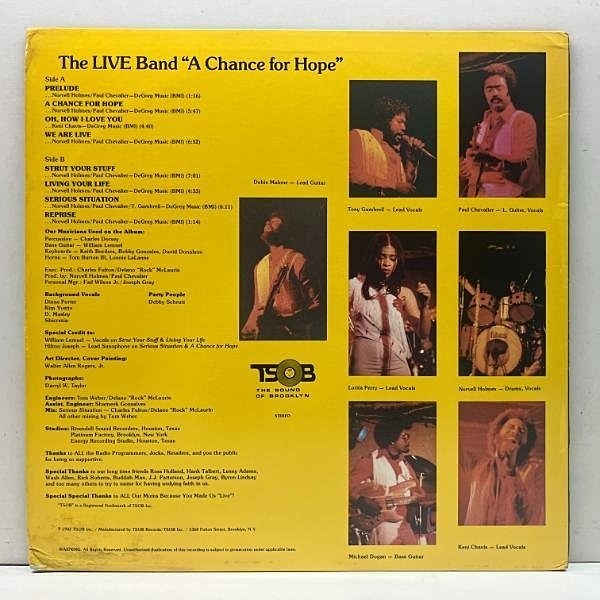 LIVE BAND / A Chance For Hope (LP) / TSOB | WAXPEND RECORDS
