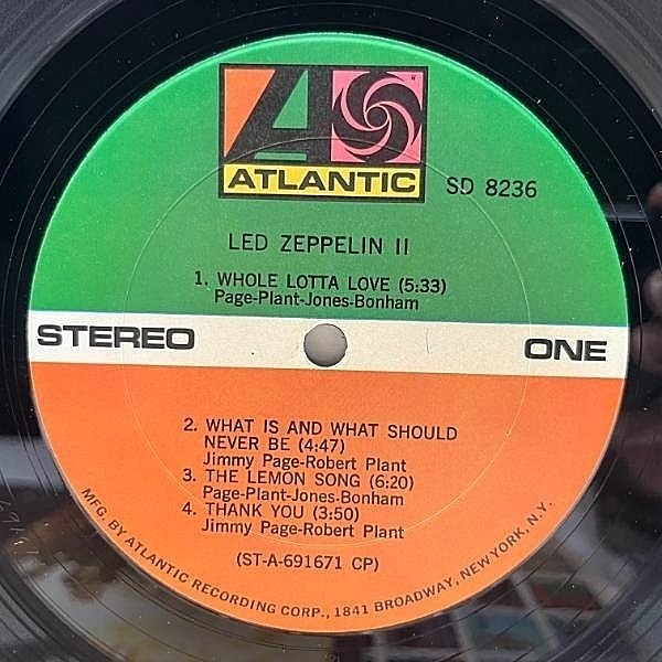 【AT/GP刻印】Led Zeppelin II マニア必見　SD8236 US Led Zeppelin II SD-8236 1841 Broadway '69 LP AT GP PR / LW