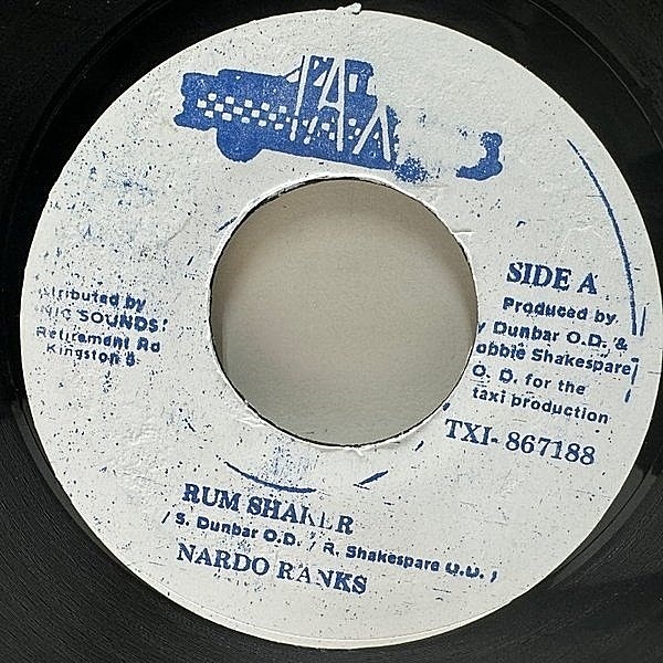 レコードメイン画像：【中東系エキゾな超絶極太トライバルビート】JAオリジ 7インチ NARDO RANKS Rum Shaker ('93 Taxi) LAFAYETTE AFRO ROCK BAND使い！45RPM.