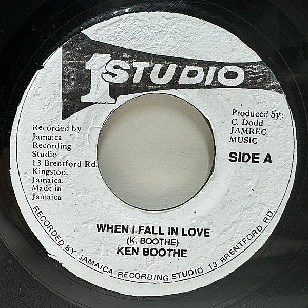 レコードメイン画像：【歌唱ともに安定感抜群のBIGチューン】良好!! JAプレス 7インチ KEN BOOTHE When I Fall In Love (Studio One) ケン・ブース 45RPM.