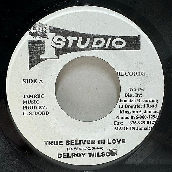 レコードメイン画像：【個性溢れる音色のスタワンクラシック】美盤!! JAプレス DELROY WILSON True Beliver In Love (Studio One) デルロイ・ウィルソン 45RPM.
