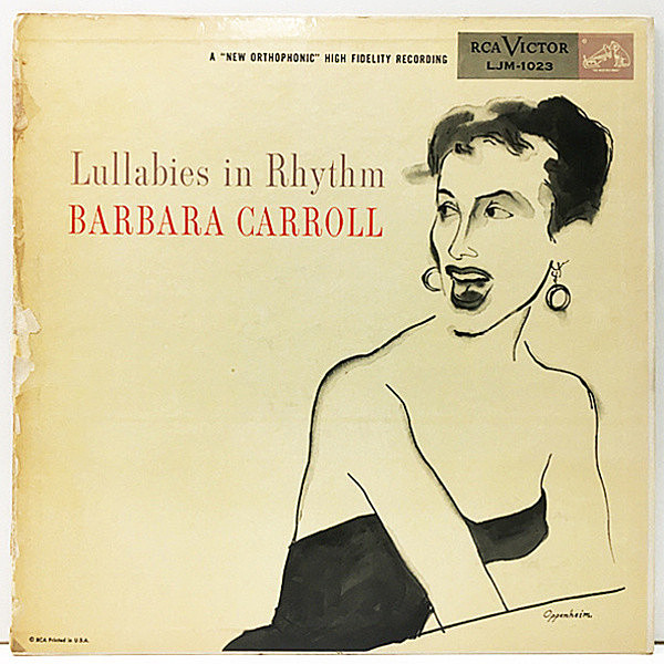 レコードメイン画像：【ピアノトリオ＆歌も絶品です】USオリジナル MONO 深溝 BARBARA CARROLL Lullabies In Rhythm ('55 RCA) Oppenheim アートワーク