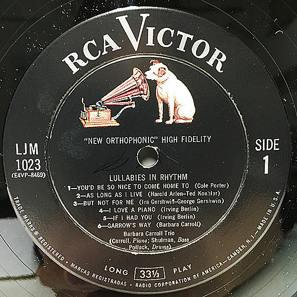 BARBARA CARROLL / Lullabies In Rhythm (LP) / RCA Victor | WAXPEND