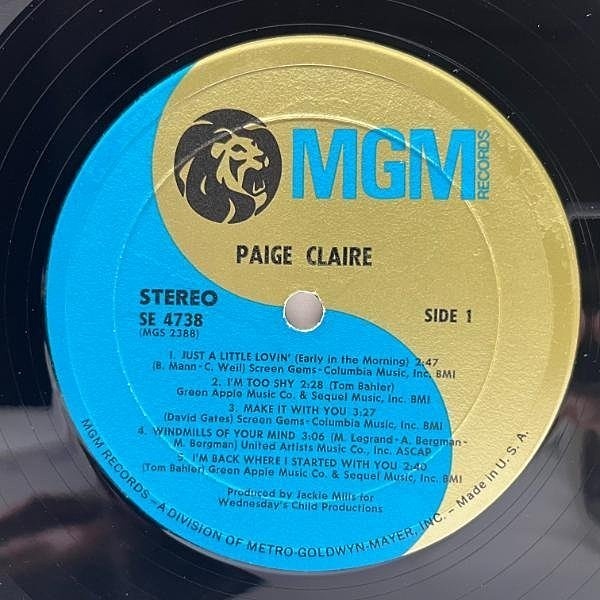 PAIGE CLAIRE / Same (LP) / MGM | WAXPEND RECORDS