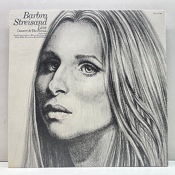 レコードメイン画像：美品!! 初版 KC規格 USオリジナル BARBRA STREISAND Live Concert At The Forum ('72 Columbia) ソウルフルな歌唱の実況録音名作！