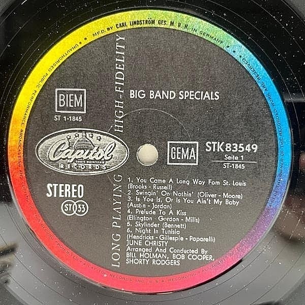 JUNE CHRISTY / Big Band Specials (LP) / Capitol | WAXPEND