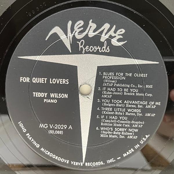 TEDDY WILSON / For Quiet Lovers (LP) / Verve | WAXPEND RECORDS