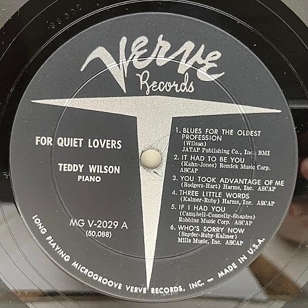 【43】ジャズ / JAZZ LP レコード 6 (7)枚 テディ・ウィルソン他 TEDDY WILSON / For Quiet Lovers (LP) / Verve | WAXPEND RECORDS