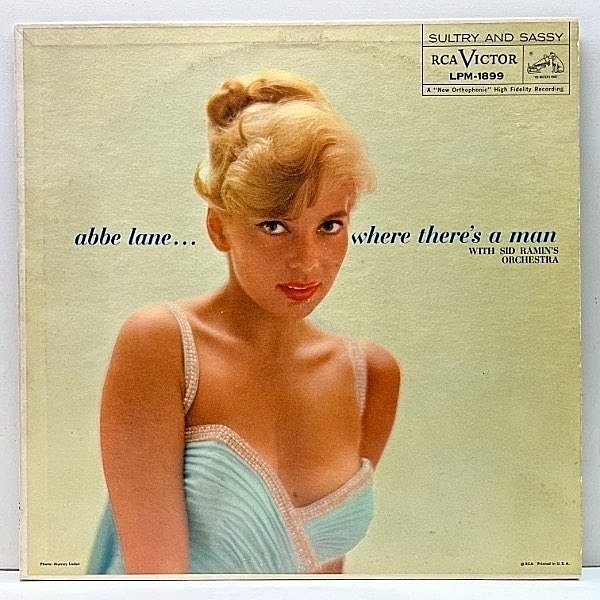 レコードメイン画像：美盤!! MONO 初版ニッパー 銀文字 深溝 USオリジナル ABBE LANE Where There's A Man ('59 RCA Victor) 美人シンガー、アビ・レーン 名作