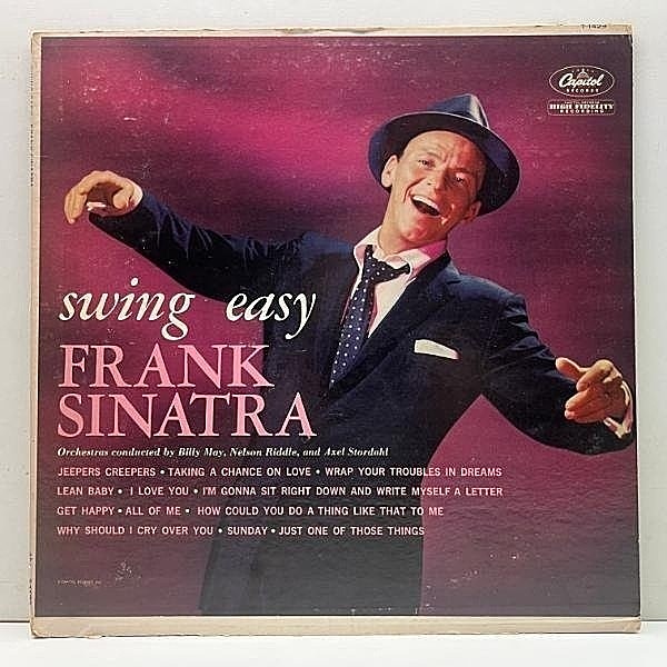 レコードメイン画像：良再生!! MONO US初期プレス 虹ラベ FRANK SINATRA Swing Easy ('60 Capitol W 1429) LP未収のシングルも追加した初期の名唱がたっぷり