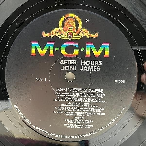 ジョニー ジェームス LPレコード「アフター・ハワーズ」 JONI JAMES / After Hours (LP) / MGM | WAXPEND RECORDS