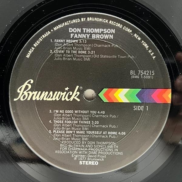 DON THOMPSON / Fanny Brown (LP) / Brunswick | WAXPEND RECORDS