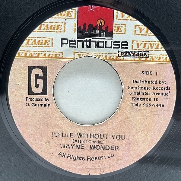 レコードメイン画像：【PENTHOUSE全盛期のメロウLOVERS名曲】良好!! 7インチ JAプレス WAYNE WONDER I'd Die Without You ウェイン・ワンダー 45RPM.
