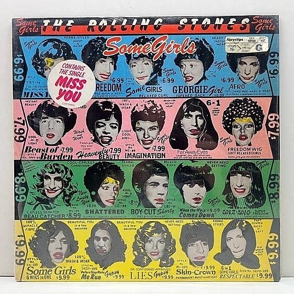 レコードメイン画像：発禁【初回オンリー 著名人顔未修正インナー】シュリンク付き!! USオリジナル ROLLING STONES Some Girls ('78 COC 39108) GIMMICK Cover