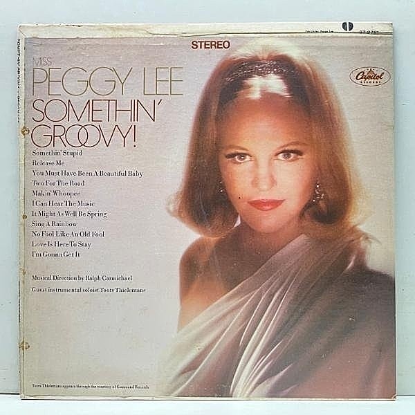 レコードメイン画像：【w/TOOTS THIELEMANS】USオリジナル PEGGY LEE Somethin' Groovy (Capitol ST 2781) ペギー・リー 円熟期の傑作