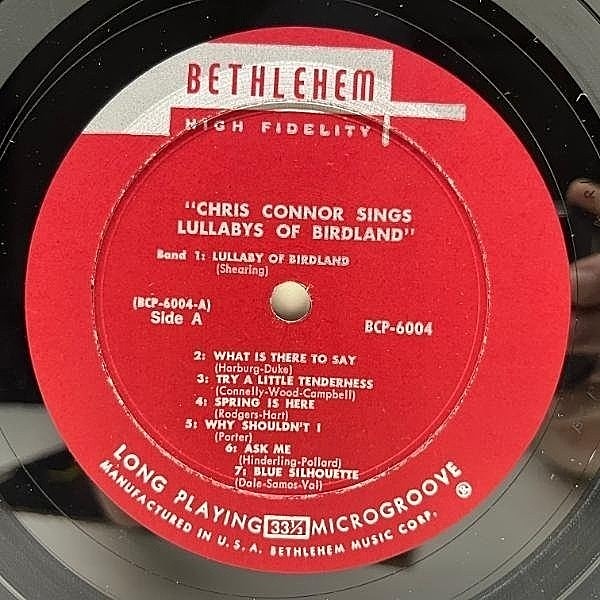 CHRIS CONNOR / Lullabys Of Birdland (LP) / Bethlehem