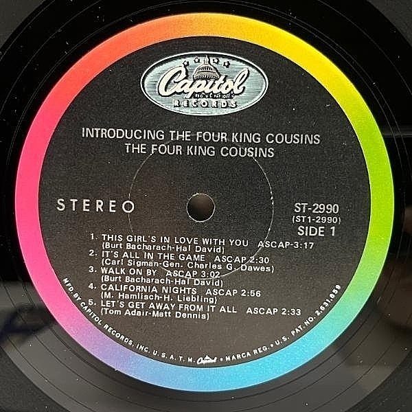 洋楽 four king cousins capitol US Vintage Pop LP: Introducing…the Four King Cousins, Capitol