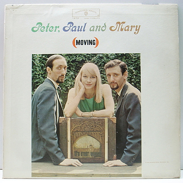 レコードメイン画像：良好!! MONO 1st 金ラベル USオリジナル PETER PAUL & MARY Moving ('63 Warner) 米フォーク・トリオ／ピーター・ポール&マリー Puff 収録