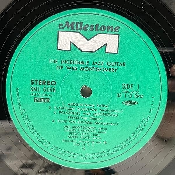 WES MONTGOMERY　レコード盤 WES MONTGOMERY / The Incredible Jazz Guitar Of (LP