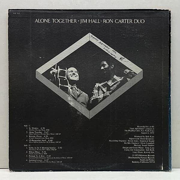 ジム・ホール & ロン・カーター　アローン・トゥゲザー　12㌅レコード ジム・ホール & ロン・カーター アローン・トゥゲザー 12