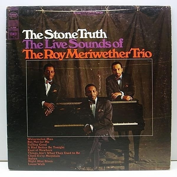 レコードメイン画像：概ね良好!! プロモ 2eye 米オリジナル ROY MERIWETHER TRIO The Stones Truth ('66 Columbia) ピアノトリオ 傑作ライヴ