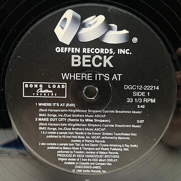 Beck/Where It's At+Remixes レコード12\"96年プロモ Beck/Where It's At+Remixes レコード12