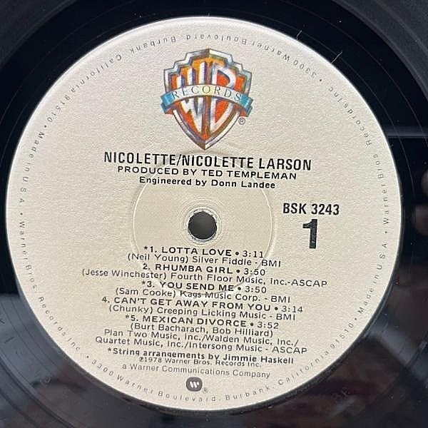 NICOLETTE LARSON / Nicolette (LP) / Warner Bros. | WAXPEND