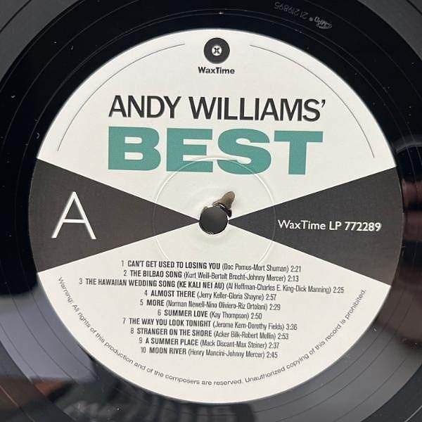 ANDY WILLIAMS / Andy's Best (LP) / WaxTime | WAXPEND RECORDS
