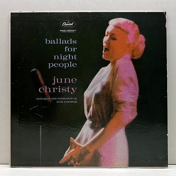 レコードメイン画像：良好盤!! MONO 虹ラベ US初期プレス JUNE CHRISTY Ballads For Night People ('62 Capitol T 1308) arr. BOB COOPER