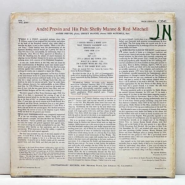ANDRE PREVIN / Pal Joey (LP) / Contemporary | WAXPEND RECORDS
