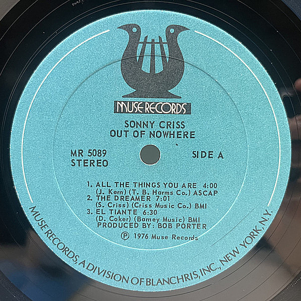 SONNY CRISS / Out Of Nowhere (LP) / Muse | WAXPEND RECORDS