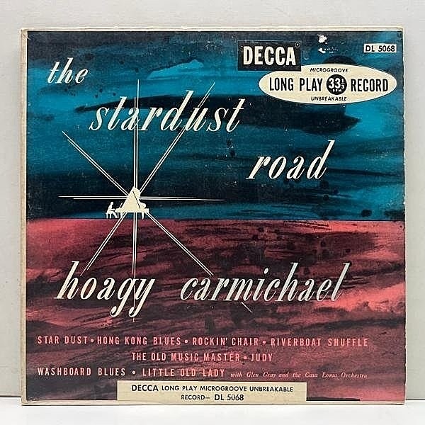 レコードメイン画像：USオリジナル 10インチ FLAT 黒銀ラベ HOAGY CARMICHAEL The Stardust Road ('49 Decca) ホーギー・カーマイケル レア 名盤