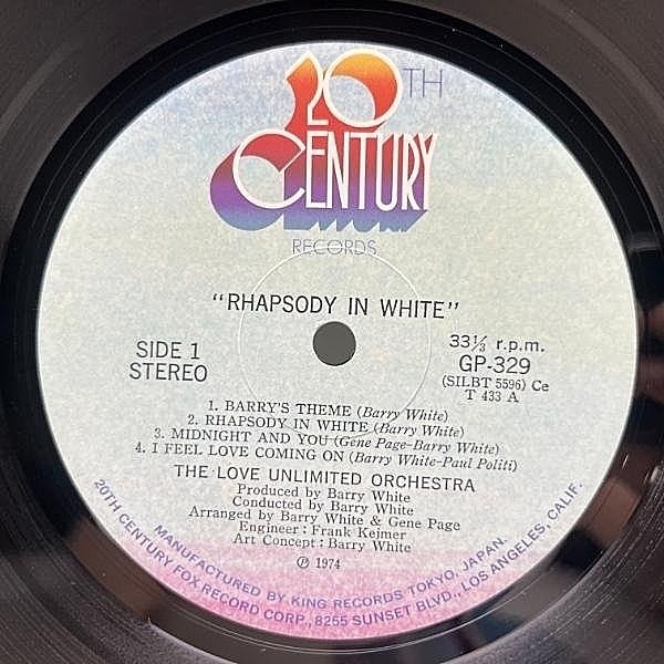 LOVE UNLIMITED ORCHESTRA / BARRY WHITE / Rhapsody In White
